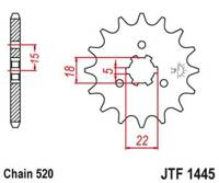 JT ZĘBATKA PRZEDNIA 423 14 KAWASAKI KX 125 '94-'07 (42314JT) (ŁAŃC. 520)