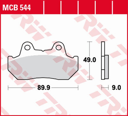 TRW LUCAS ZF KLOCKI HAMULCOWE KH069 KH069/2/3 ORGANIC HONDA CBX 125F '84-'88, CN 250 HELIX '86-'99, NSR 250/400R '85-'86, CB 450 '83-'86, VF 500 '84-'87, CX 650 '83, GL 650 GOLDWING '83-'85, CBX 1000 '81-'83 PRZÓD HONDA CX 500E/TURBO '82-'86 PRZÓD/TYŁ