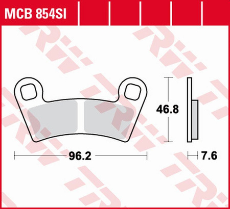 TRW LUCAS ZF KLOCKI HAMULCOWE KH657 SINTER OFFROAD POLARIS RANGER 400 '10-, 500 '06-, GENERAL 1000 '16-, TYŁ POLARIS OUTLAW 450/525 '08-'11, RANGER RZR 800 '08-, RANGER RZR 570 '12-, PRZÓD