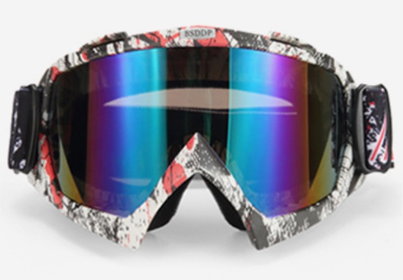 GOGLE Z MIĘKKĄ RAMKĄ I SZYBĄ TĘCZOWĄ