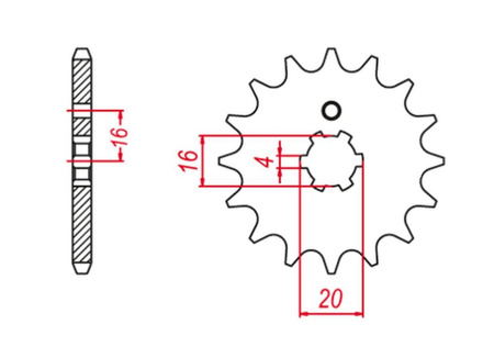 GROSSKOPF PROMOCJA ZĘBATKA PRZEDNIA 546 14 KAWASAKI KX 80, KX 85 '01-'20 KX 100 (JTF546.14)