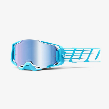 100 PROCENT (2022) FA21 GOGLE ARMEGA OVERSIZED DEEP SKY - MIRROR BLUE LENS KOLOR NIEBIESKI/BIAŁY SZYBKA NIEBIESKIE LUSTRO
