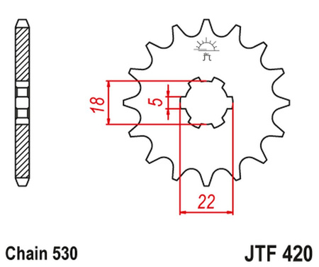 JT ZĘBATKA PRZEDNIA 420 15 SUZUKI GT 500 '75-78', T500 '68-75' (42015JT) (ŁAŃC. 530) NA ZAMÓWIENIE