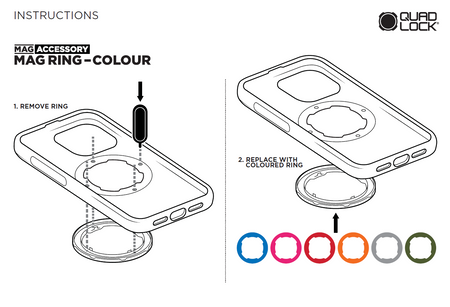 POMARAŃCZOWY PIERŚCIEŃ QUAD LOCK® MAG