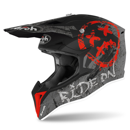 KASK AIROH JUNIOR WRAAP SMILE RED MATT YXS