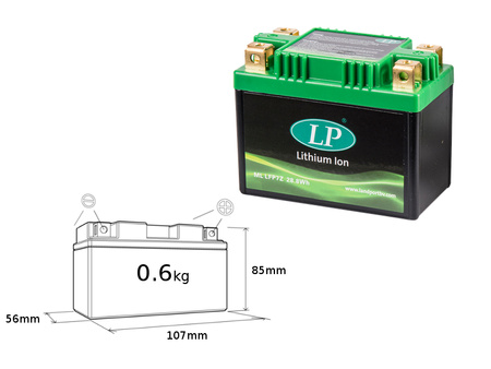 LANDPORT AKUMULATOR LITOWO-JONOWY LIFEPO4 LFP7Z (107X56X85) (YTZ7S, YTX7ABS, YB9LB) (28,8 WH) (WAGA 600G) 