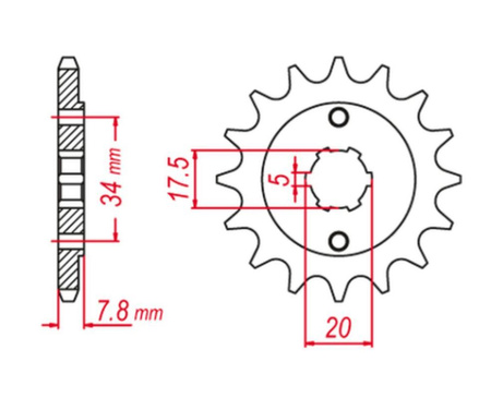 GROSSKOPF PROMOCJA ZĘBATKA PRZEDNIA 279 13 HONDA XR 250R '90-'96, CRF 150 '03-'18, CRF 230 '03-'19 (JTF327.13)