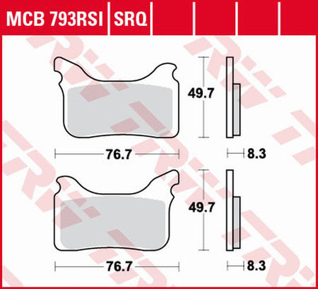 TRW LUCAS KLOCKI HAMULCOWE KH405 KTM SUPERMOTO SMR 450 04-14, SUPERMOTO SMR 525 04-05, SUPERMOTO SMR 560 06-07, HUSABERG SUPERMOTO FS 450 / 550 / 650, APRILIA SXV 450 '06, SXV 550 06-15 (ZASTĘPUJE SRQ) (ZATWIERDZONE DO UŻYTKU NA DRODZE ECER90)