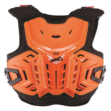 LEATT (2023/2024) OSŁONA KLATKI PIERSIOWEJ (BUZER) CHEST PROTECTOR 4.5 JUNIOR (DZIECIĘCA) KOLOR POMARAŃCZOWY/BIAŁY (147-159 cm)