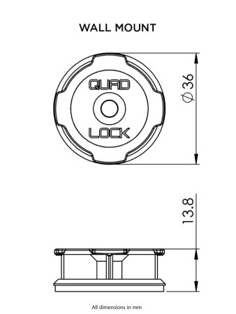 SAMOPRZYLEPNA PODSTAWA ŚCIENNA QUAD LOCK® ( DWUPAK) (V2)