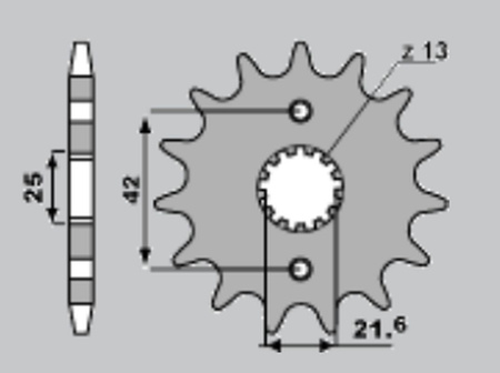 GROSSKOPF PROMOCJA ZĘBATKA PRZEDNIA 513 16 KAWASAKI ZZR/ZXR/GPX/GPZ, CAGIVA RAPTOR 1000 '01-'05