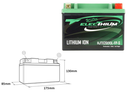 ELECTHIUM AKUMULATOR LITOWO-JONOWY ZE WSKAŹNIKIEM NAŁADOWANIA HJTX20(H)L-FP-S (175X85X130) (YTX20HL-BS, YTX24HL-BS, YTX20L-BS) (WAGA 1,7KG)