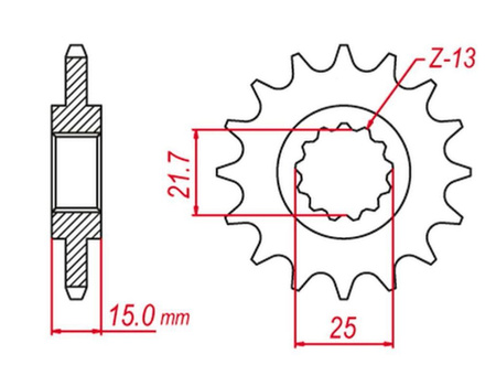 GROSSKOPF PROMOCJA ZĘBATKA PRZEDNIA 2082 14 KAWASAKI ZX-6R '95-'97, TRIUMPH 600 '00-'04, 650 DAYTONA '05 (JTF1182.14)