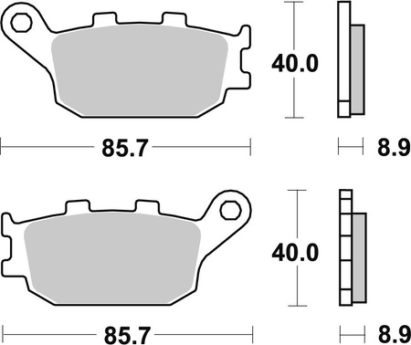 TRW LUCAS KLOCKI HAMULCOWE KH174 ORGANIC HONDA CBF 500 04-08, CB 600 HORNET 98-15, CBF 600 04-13, CBR / RR 600 91-07, NC 700 / 750 '12-, XL 700V 08-13, CB 750 92-03, CB 900 HORNET 02-06, CBR 900 92-03, CB 1000 93-03, CBF 1000 10-16, TYŁ