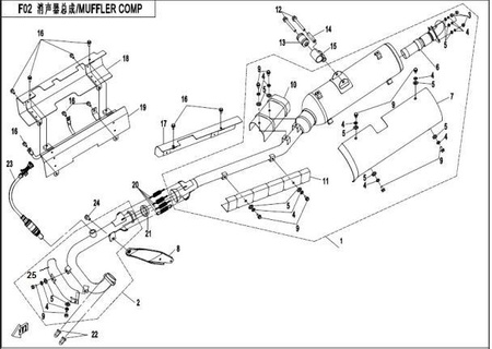 USZCZELKA WYDECHU CFMOTO 500 X5 0180-022300
