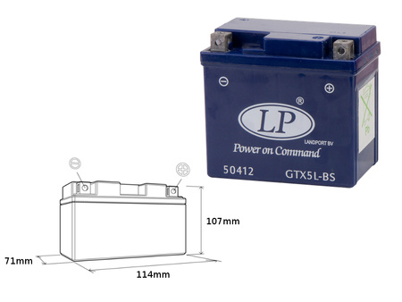 LANDPORT AKUMULATOR ŻELOWY GTX5-3 12V 4,5AH 114X71X107 BEZOBSŁUGOWY - ZALANY - ZASTEPUJE GTX5LBS L (6)