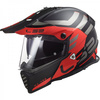 KASK CROSS OFFROAD LS2 PIONEER ADVENTURER CZERWONO-CZARNY ROZMIAR L