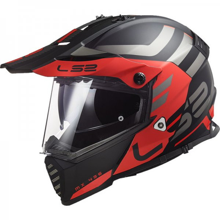 KASK CROSS OFFROAD LS2 PIONEER ADVENTURER CZERWONO-CZARNY ROZMIAR XL