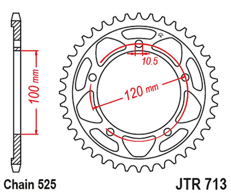 JT ZĘBATKA TYLNA 4447 40 APRILIA RSV 1000 11-15 (JTR713.40)* (ŁAŃC.525)