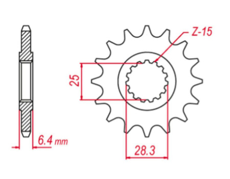 GROSSKOPF PROMOCJA ZĘBATKA PRZEDNIA 2168 14 (216814) YAMAHA YFZ 450 '09-'19, YFM 700 RAPTOR '06-'19 (JTF1592.14) (ŁAŃC. 520)