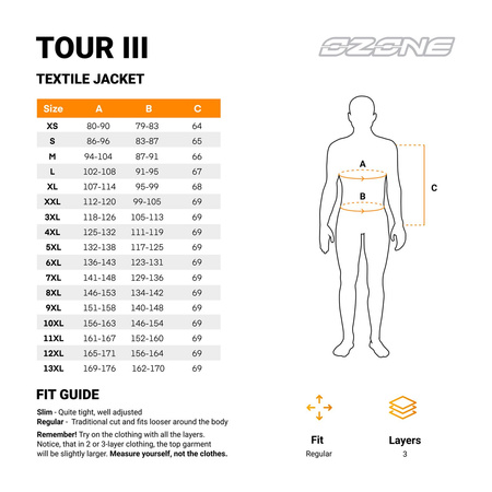 KURTKA TEKSTYLNA OZONE TOUR III BLACK/GREY/FLUO YELLOW 13XL