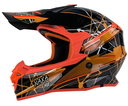 KASK CROSS ENDURO QUAD NAXA CZARNO-POMARAŃCZOWY ROZMIAR XL