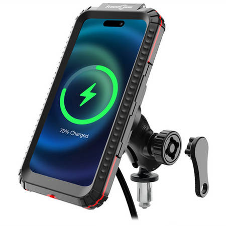 MOTOCYKLOWY UCHWYT NA TELEFON MC42-03 Z ŁADOWANIEM INDUKCYJNYM