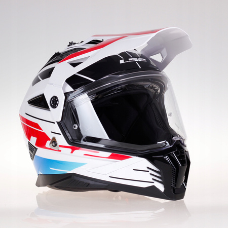 KASK CROSS ENDURO LS2 MX702 PIONEER II NIEBIESKI-CZERWONY ROZMIAR L