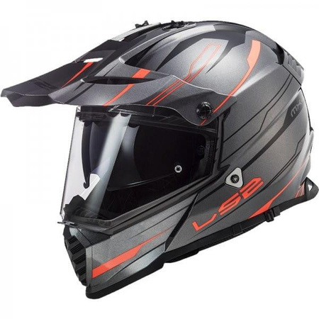 KASK CROSS ENDURO LS2 PIONEER EVO CZARNY-POMARAŃCZ XL