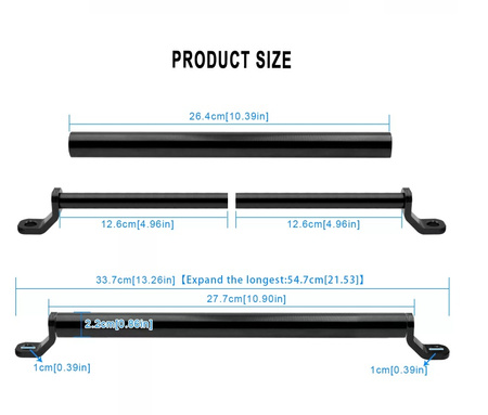 POPRZECZKA KIEROWNICY REGULOWANA CZARNA
