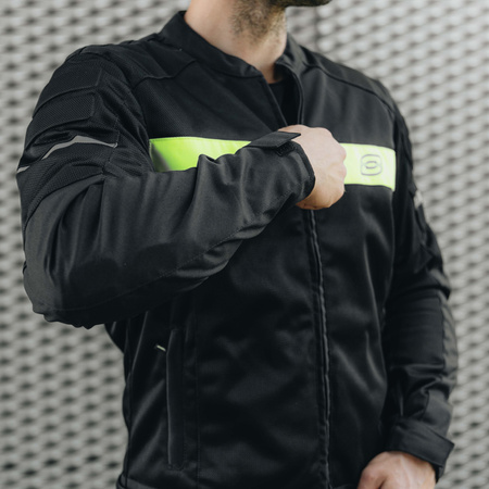KURTKA TEKSTYLNA OZONE DART BLACK/FLUO YELLOW 7XL