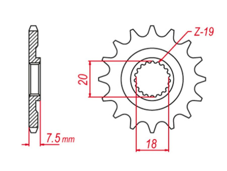 GROSSKOPF PROMOCJA ZĘBATKA PRZEDNIA CR 125 '97-'03 (JTF326.14) ZAMIENNA Z 340 13