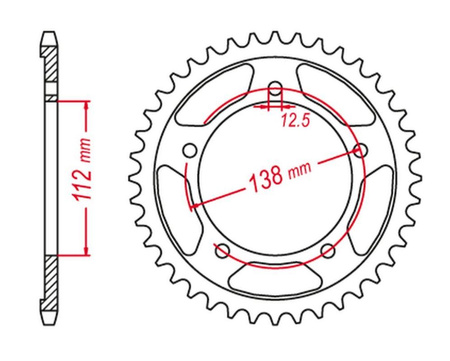 GROSSKOPF PROMOCJA ZĘBATKA TYLNA UTWARDZANA 4357 44 C45 HONDA CBR 600F '99-'00 (JTR1304.44)