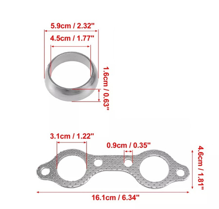 KOMPLET USZCZELEK KOLEKTORA WYDECHOWEGO POLARIS RZR RANGER 800 3610181
