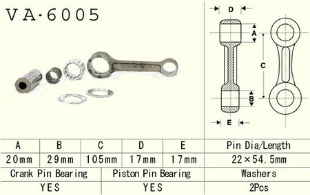 VESRAH KORBOWÓD YAMAHA YZ 125 (YZ125) '86-'96 (VA6005) (MADE IN JAPAN)