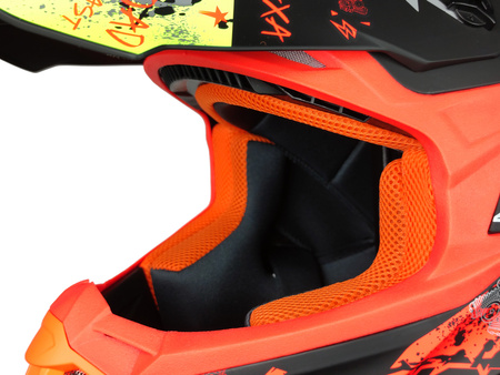 ﻿KASK CROSS ENDURO QUAD NAXA POMARAŃCZOWO-ŻÓŁTY ROZMIAR L 