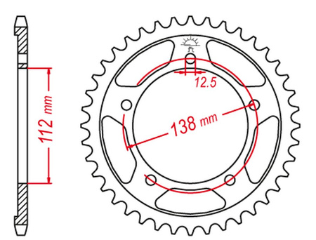 JT ZĘBATKA TYLNA 4357 47 HONDA XL1000V VARADERO '99-'13 (JTR1304.47ZBK)* (ŁAŃC. 525) KOLOR CZARNY