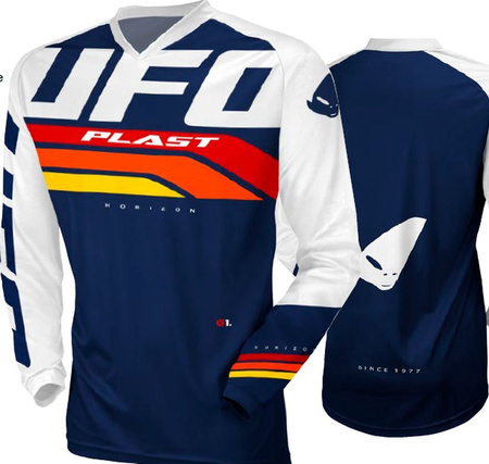 UFO 2022/10 KOLEKCJA 2023 KOSZULKA HORIZON JERSEY CROSS KOLOR NIEBIESKI - BIAŁY ROZMIAR L