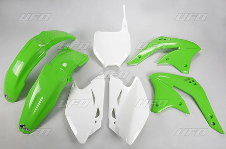UFO KOMPLET PLASTIKÓW KAWASAKI KXF 450 '08 KOLOR OEM (ZIELONY/BIAŁY) (KA211E999)