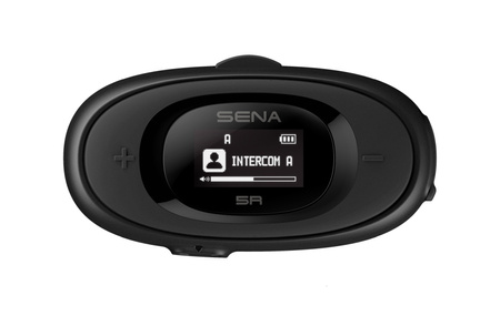 SENA INTERKOM MOTOCYKLOWY 5R BLUETOOTH 5.1 DO 700M Z WYŚWIETLACZEM LCD, GŁOŚNIKAMI HD SPEAKERS I UNIWERSALNYM ZESTAWEM MIKROFONÓW ( 2 ZESTAWY ) (EL)