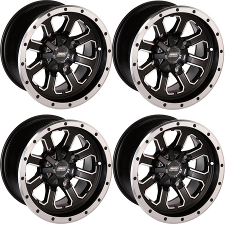 KOMPLET FELG MOOSE RACING 14X7 4/156 4+3 CZARNE POLARIS