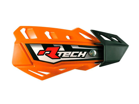 RACETECH OSŁONY RĄK (HANDBARY) FLX CROSS/ENDURO KOLOR POMARAŃCZOWY (Z 2 RODZAJAMI MOCOWAŃ DO KIEROWNICY ORAZ MANETEK)