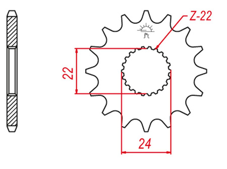 GROSSKOPF PROMOCJA ZĘBATKA PRZEDNIA 406 15 APRILIA RX 125 '08-'12 (JTF394.15)