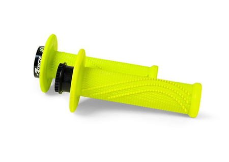 RACETECH MANETKI R20 LOCK-ON (22+25MM) KOLOR NEON ŻÓŁTY + 8 ADAPTERÓW ROLGAZU