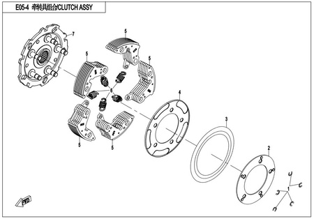 ŁAPKI SPRZĘGŁA WTÓRNEGO CFMOTO 800 X8 0800-054200 5SZT
