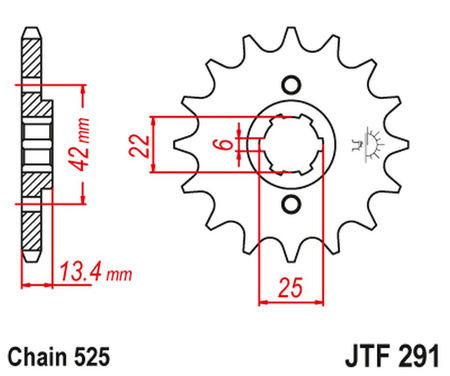 JT ZĘBATKA PRZEDNIA 291 14 HONDA CB 450S '86-'89 (29114JT) (ŁAŃC. 525) NA ZAMÓWIENIE