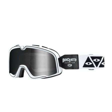 100 PROCENT (2022) FA20 BARSTOW GOGGLE BONZORRO - MIRROR SILVER LENS - GOGLE BARSTOW KOLOR CZARNY/BIAŁY SZYBKA SREBRNE LUSTRO