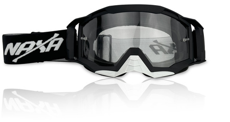 GOGLE NAXA G4/B CZARNE Z BIAŁYM NAPISEM