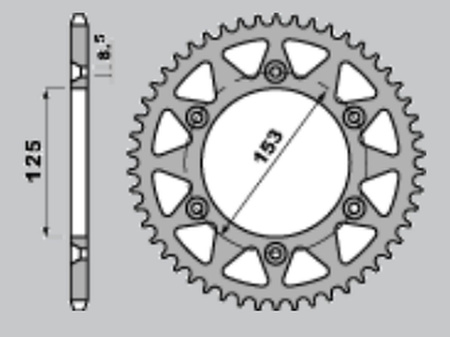 GROSSKOPF ZĘBATKA TYLNA ALUMINIOWA HON 52, 28952