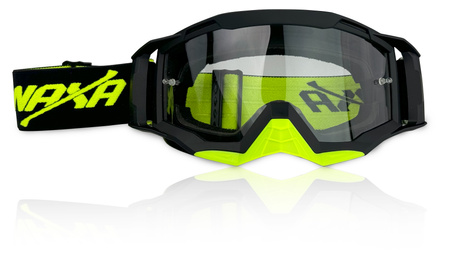 GOGLE NAXA CZARNE Z FLUO NAPISEM